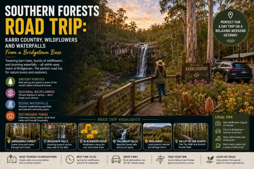 Southern Forests Road Trip: Karri Country, Wildflowers and Waterfalls From a Bridgetown Base